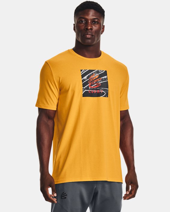 Men's Curry Iron Box Logo Short Sleeve in Yellow image number 0